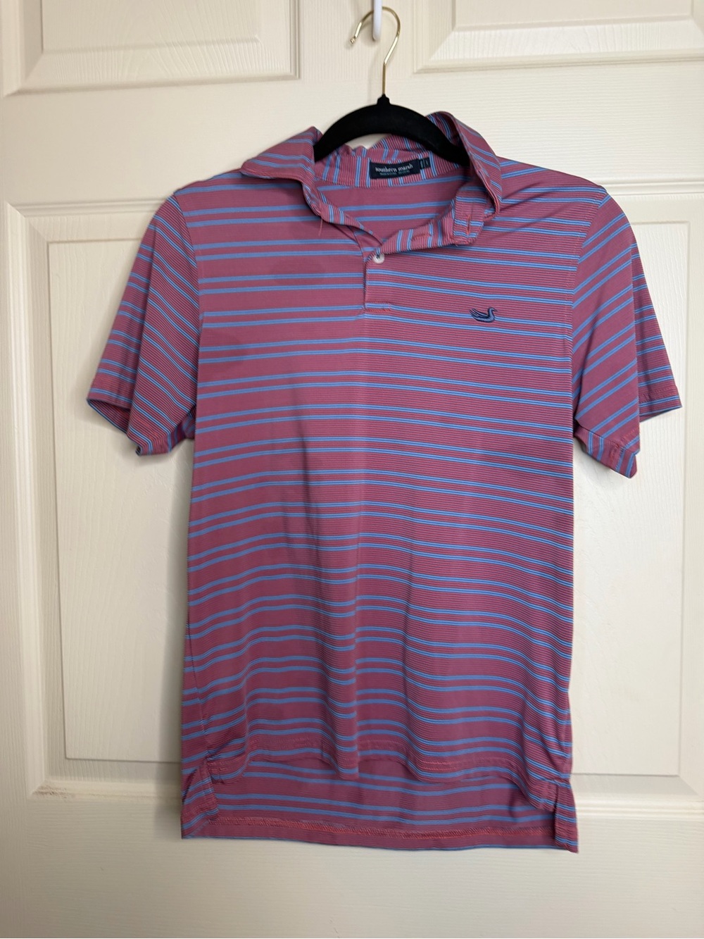Southern Marsh Men's Pink & Blue Striped Polo